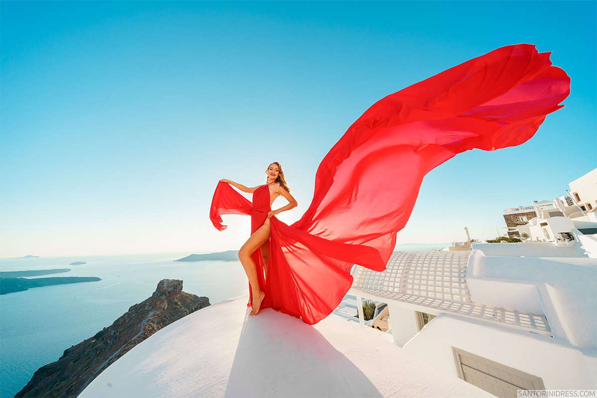 santorini flying dress photoshoot price | Flying Dress santorini cost